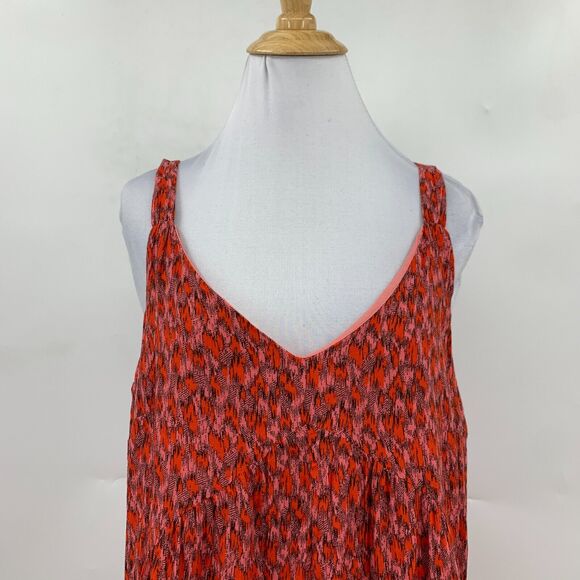 Joie Tea Rose Maxi Dress Womens S Small Red Pink Sleeveless Tiered Boho Lined - Picture 3 of 16